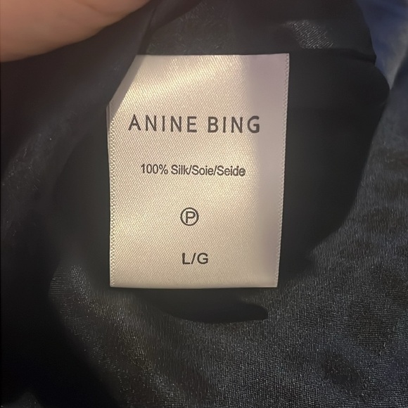 ANINE BING NEO SHIRT IN PYTHON PRINT Silk Button Down SIZE L - Picture 14 of 14